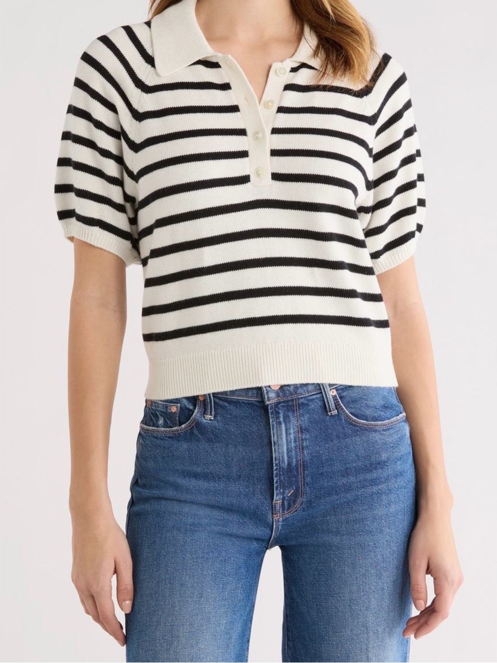 NWT $209’Paige Birch Stripe Organic Cotton
& Silk Blend Sweater